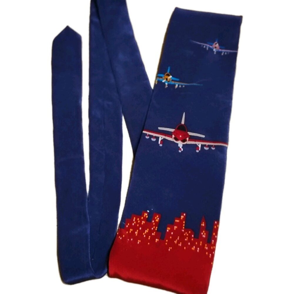 Vicki Davis New York Happy Landing Tie 100% Silk - Picture 4 of 8